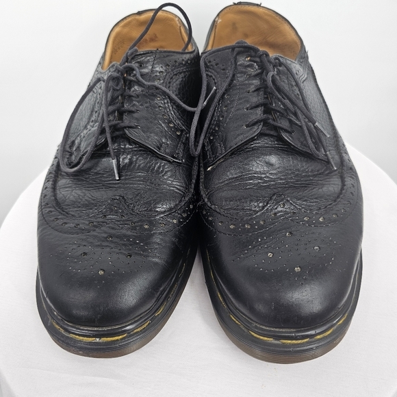Dr.‎ Martens Made in England Vintage Black Wingtip Brogue Oxford Shoes Size 9 - Picture 4 of 10
